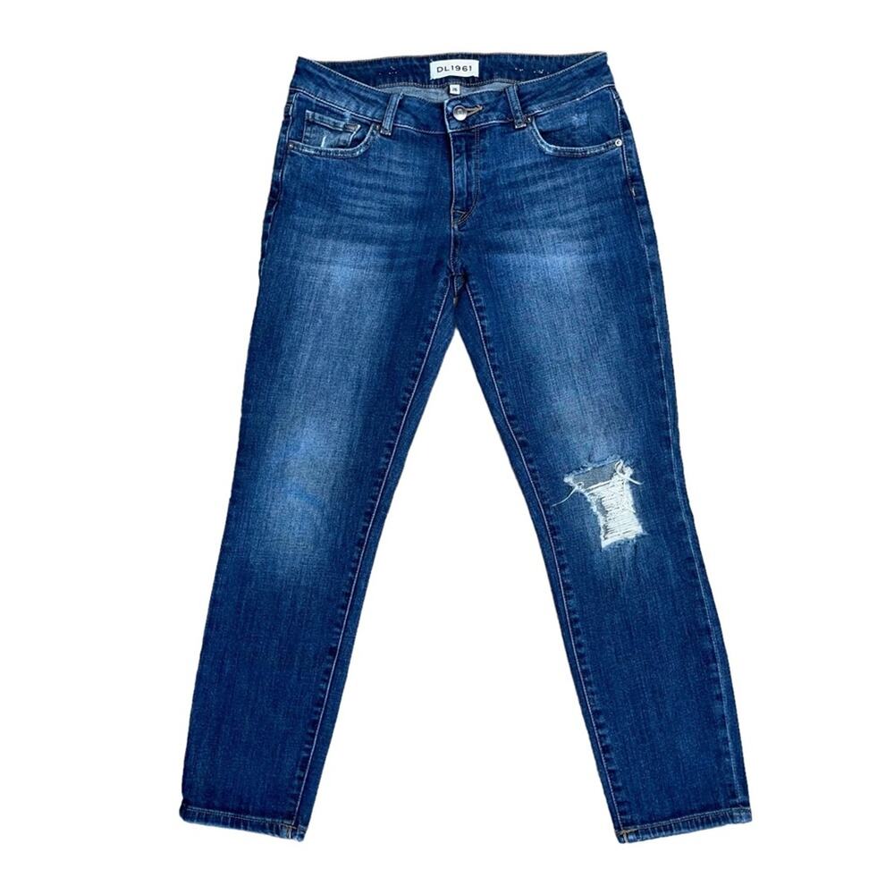 DL1961 Davis Skinny Boyfriend Hollar Distressed Denim Jeans Women’s Size 26